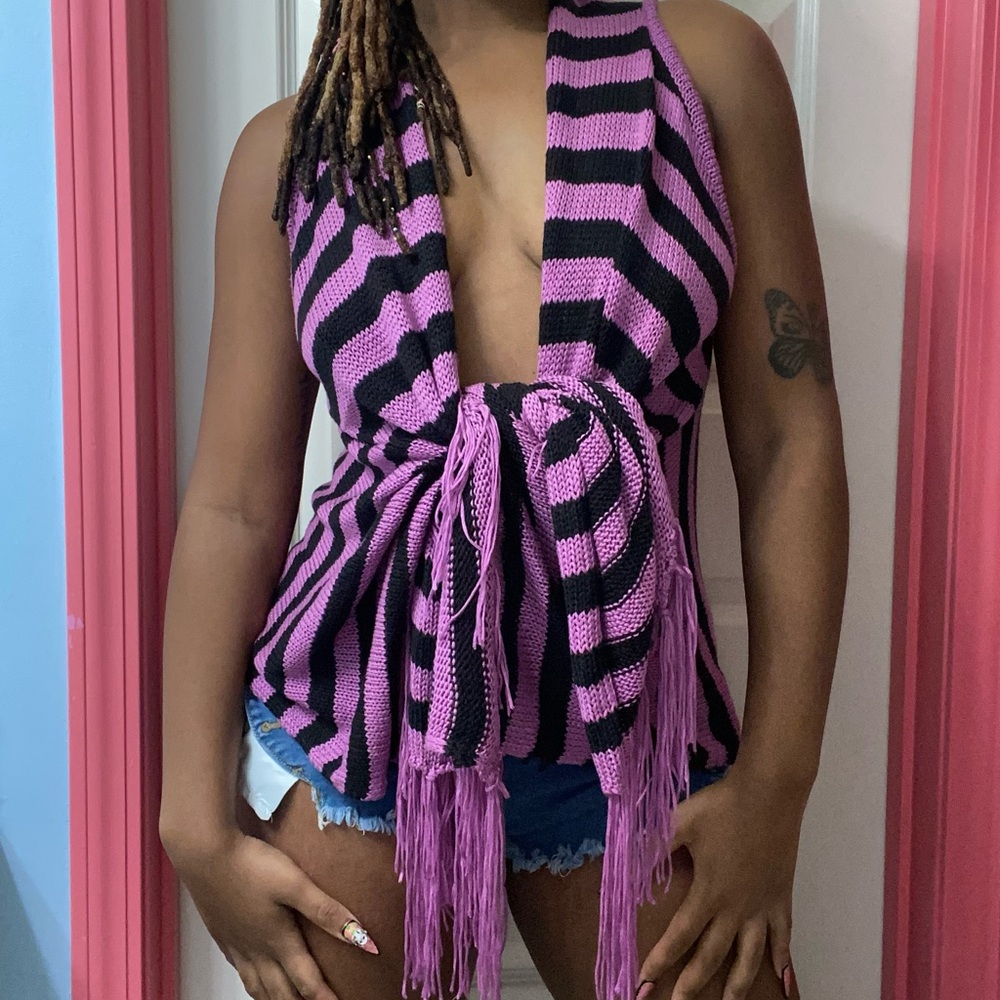 Black & Purple Knit Cardigan Vest 💜🖤